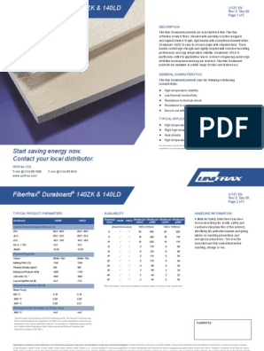 Fiberfrax Duraboard & Specialties: Product Line Overview