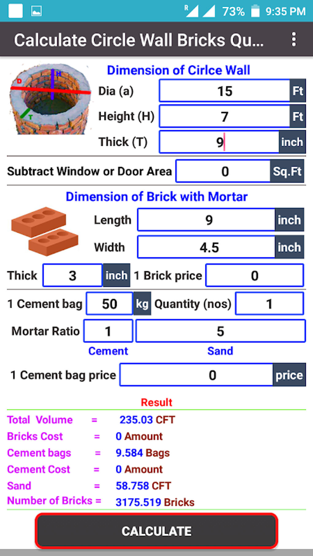 Brick Calculator for Circle: Calculate Your Needs Accurately